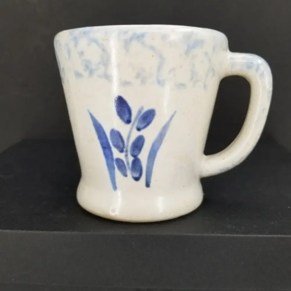 Vintage Delft blue hand painted stoneware mug coffee cup art pottery